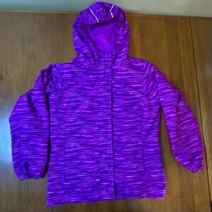Girls Lightweight Coat Jacket Hooded Winter Wear Size Large L Zipper